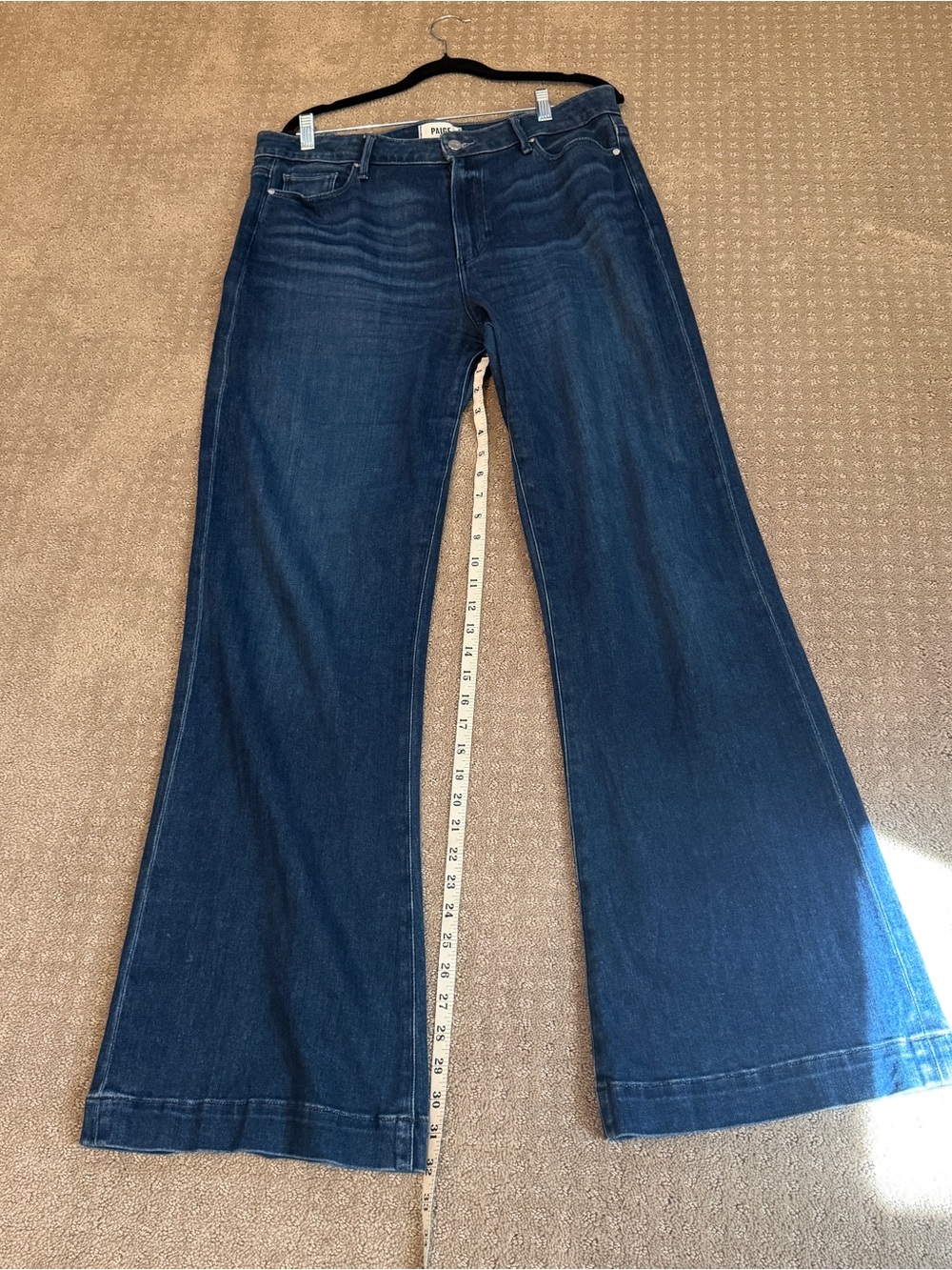 Paige Leenah High Waist Wide Leg Trouser style Jeans, Praline Blue, Size 33 - Picture 4 of 14